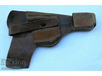 Open leather gun holster