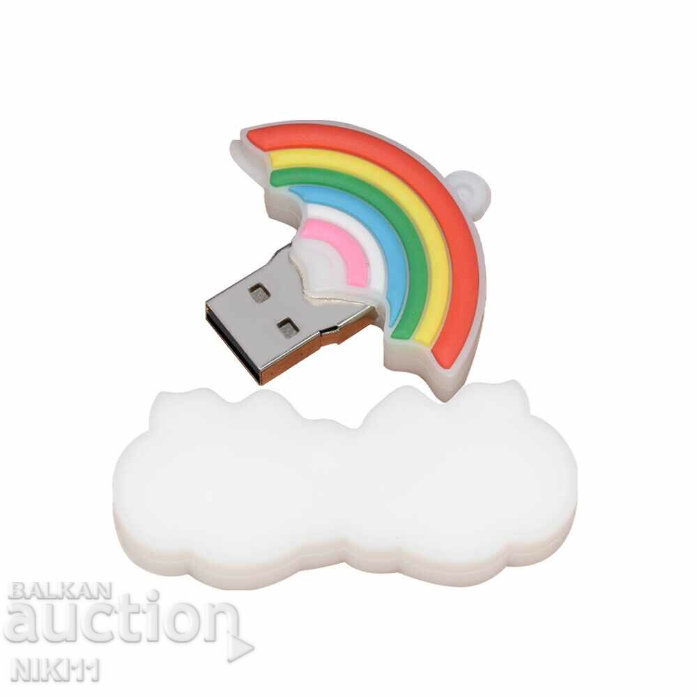 Bottle 32 GB in the form of a cloud with a rainbow, USB flash memory