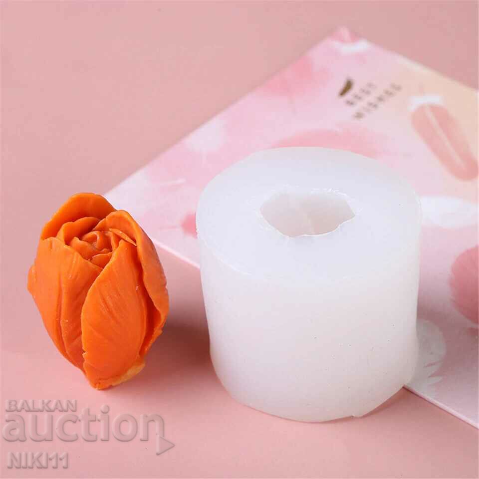 Silicone mold Tulip flower for candle, fondant