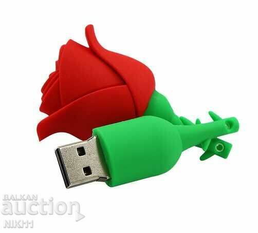 Флашка USB 32 гб Червена роза , флаш памет