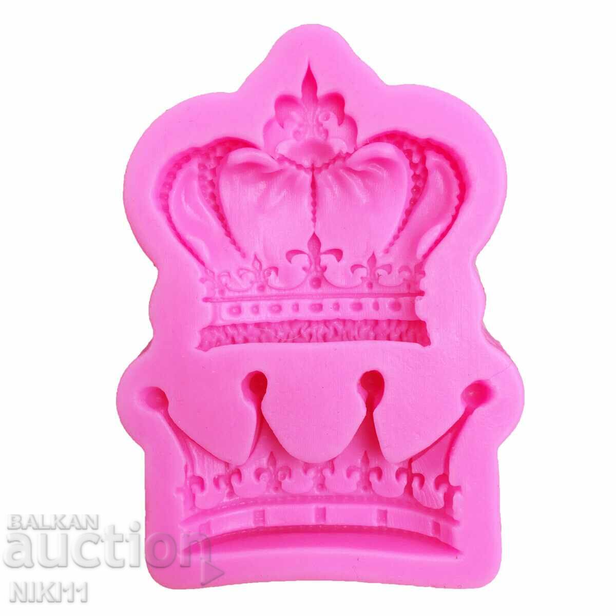 Silicone mold 2 crowns, king and queen crown with price 9.00 BGN | € 4.60