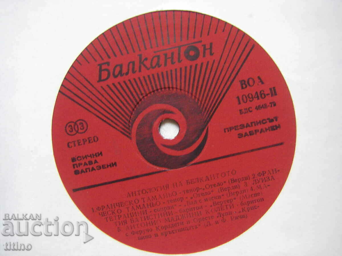 Licitație VOA 10946/50 - Antologie de bel canto de Giuseppe Verdi