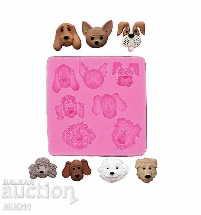 Silicone mold dog, 7 dogs of different breeds
