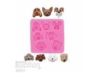 Silicone mold dog, 7 dogs of different breeds