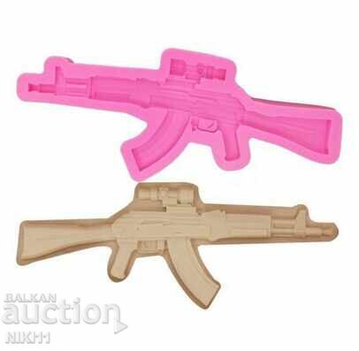 Formă din silicon AK 47 Kalashnikov, decor tort, fondant