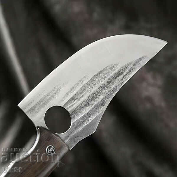 Livrarea Cuțit forjat manual 168x270, mâner din piele Livrarea Cuțit forjat manual 168x270, mâner din piele