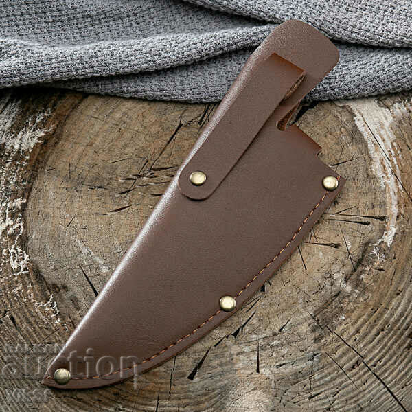 Cuțit forjat manual 168x270, mâner din piele - 5 Cuțit forjat manual 168x270, mâner din piele - 5