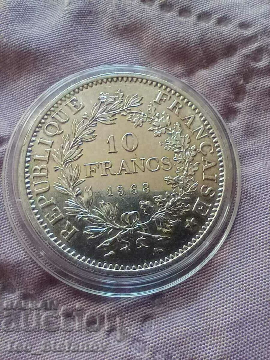 10 francs 1968 UNC silver for collection