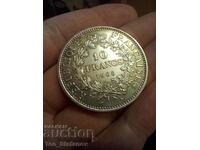 10 франка 1968 UNC сребро