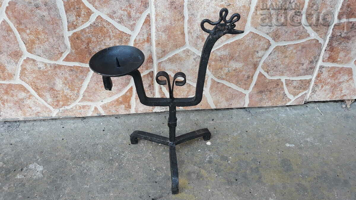 Old wrought iron candle holder, candle, candelabra rooster rooster with price 31.00 BGN | € 15.85 Old wrought iron candle holder, candle, candelabra rooster rooster with price 31.00 BGN | € 15.85