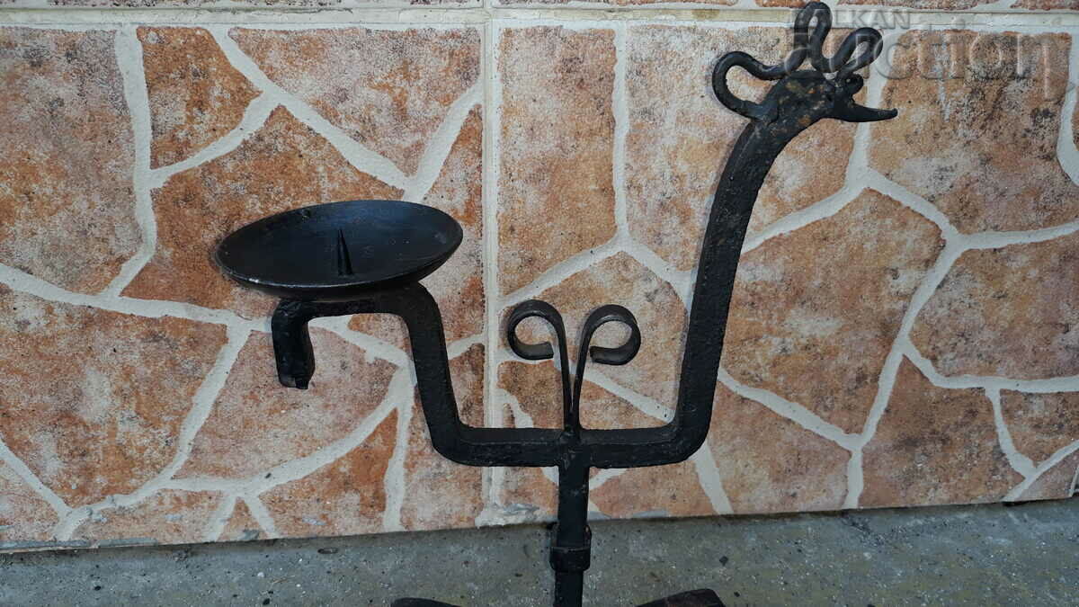 Delivery of Old wrought iron candle holder, candle, candelabra rooster rooster Delivery of Old wrought iron candle holder, candle, candelabra rooster rooster