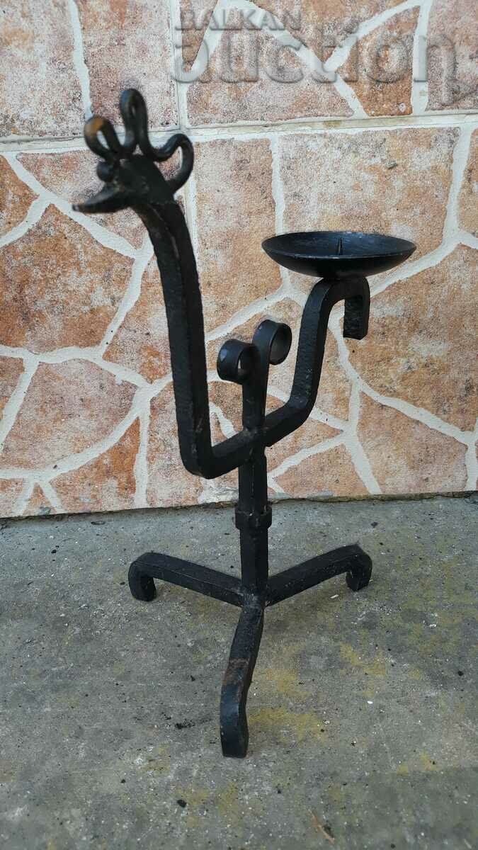 Old wrought iron candle holder, candle, candelabra rooster rooster - 6 Old wrought iron candle holder, candle, candelabra rooster rooster - 6