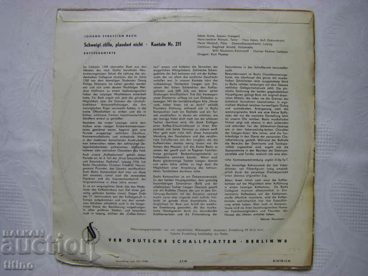 Delivery of Gramophone record - medium format - ETERNA 720114