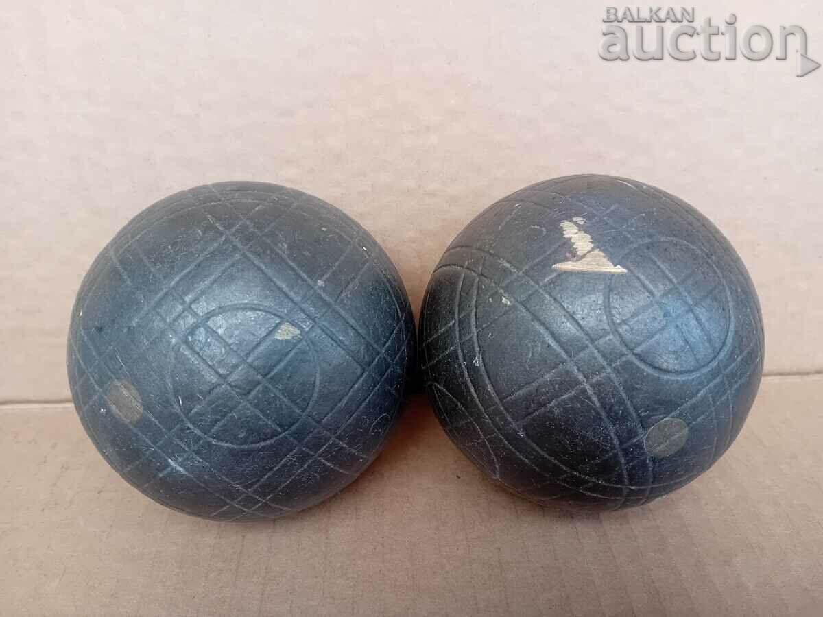 Auction  pétanque bocce boule vintage game balls 2 pcs. retro vintage