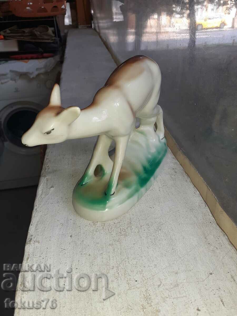 Auction Bulgarian porcelain Isis doe figure figurine Auction Bulgarian porcelain Isis doe figure figurine