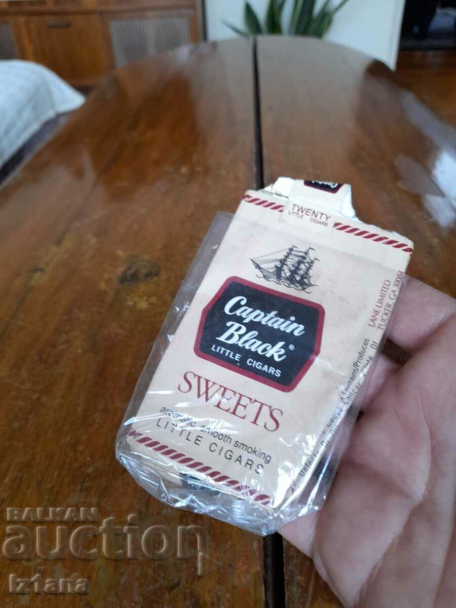 An old box of Captain Black cigarettes