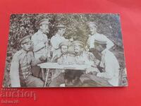 Стара военна снимка офицери Царство България - Серско