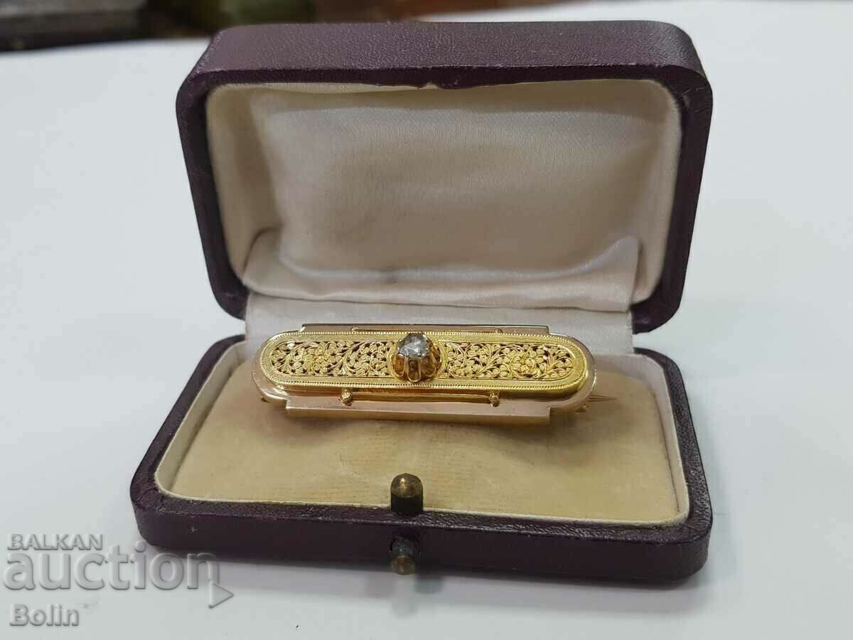 Gold Austrian diamond brooch 19th c. with price € 730.00 | 1427.76 BGN