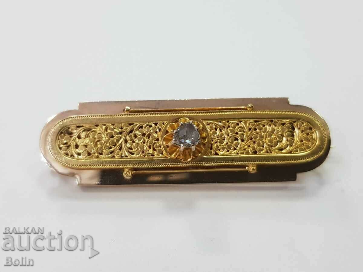 Auction  Gold Austrian diamond brooch 19th c.