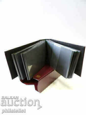 Livrarea Album Leuchtturm pentru 100 FDC - format lung cu caseta rosie