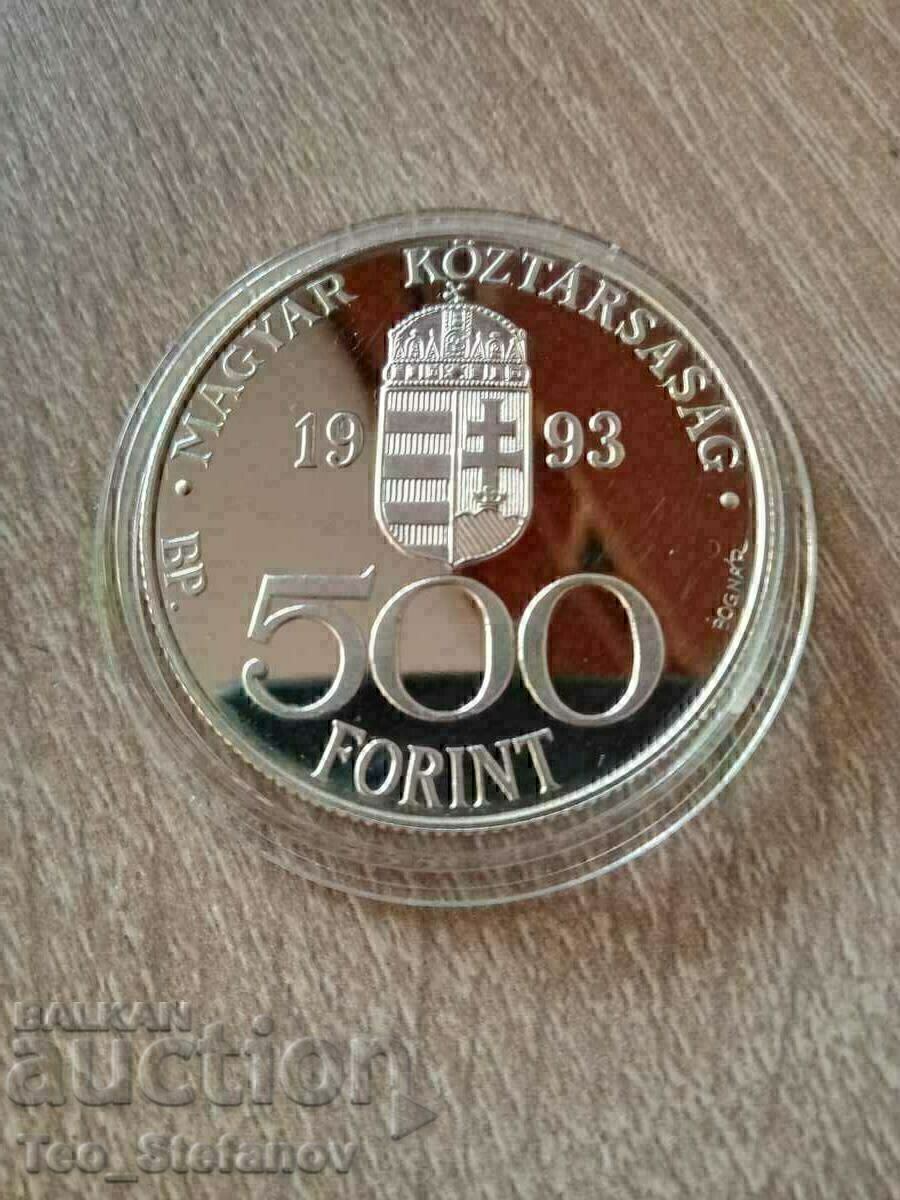 Auction 500 Forint 1993 Silver Hungary 1 oz Rare Auction 500 Forint 1993 Silver Hungary 1 oz Rare