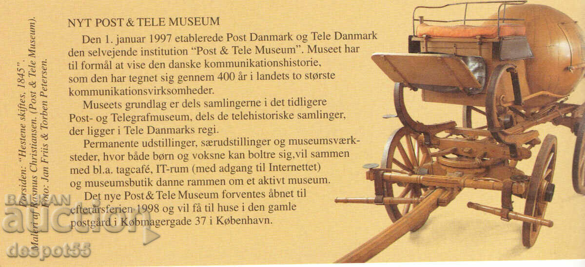 1998. Denmark. Reopening of the Post Office and the Telemuseum. Carnet - 5 1998. Denmark. Reopening of the Post Office and the Telemuseum. Carnet - 5