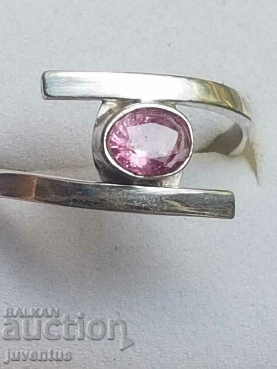 SILVER RING WITH PADPARAJA NON-HEATED CERTIFICATE