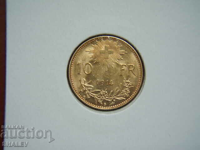 10 Franci 1914 Elveția /1/ - AU/Unc (aur) 10 Franci 1914 Elveția /1/ - AU/Unc (aur)