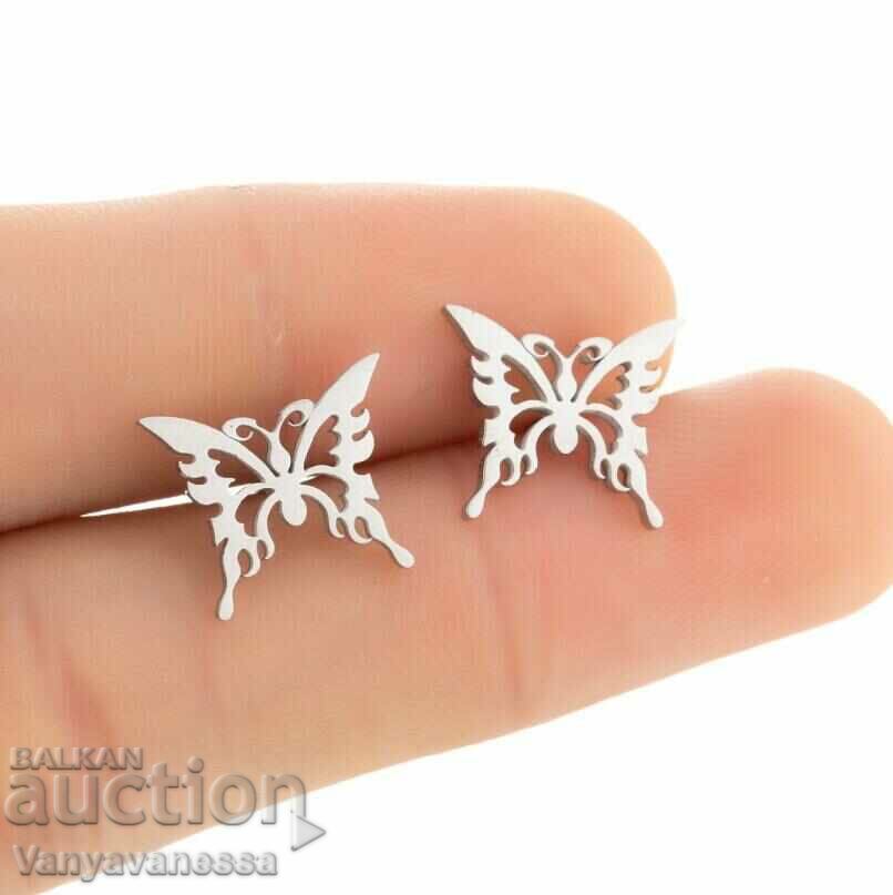 521 Butterfly earrings in silver medical steel butterflies