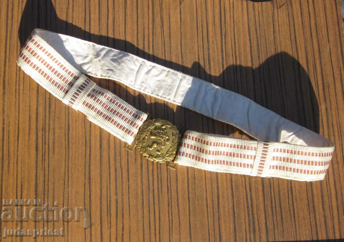 Licitație veche centură de paradă militară ofițer bulgar pentru uniformă