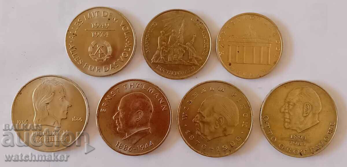 GDR ГДР Германия юбилейна монета 1971 1972 1973 1974 монети