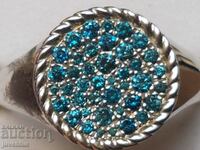 SILVER RING WITH BLUE DIAMONDS (AFRICA) 0.5 ct.