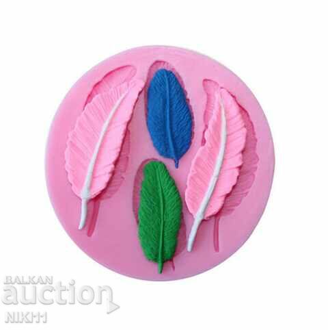 Silicone mold 4 feathers, feather for cake decoration, fondant with price 8.00 BGN | € 4.09 Silicone mold 4 feathers, feather for cake decoration, fondant with price 8.00 BGN | € 4.09