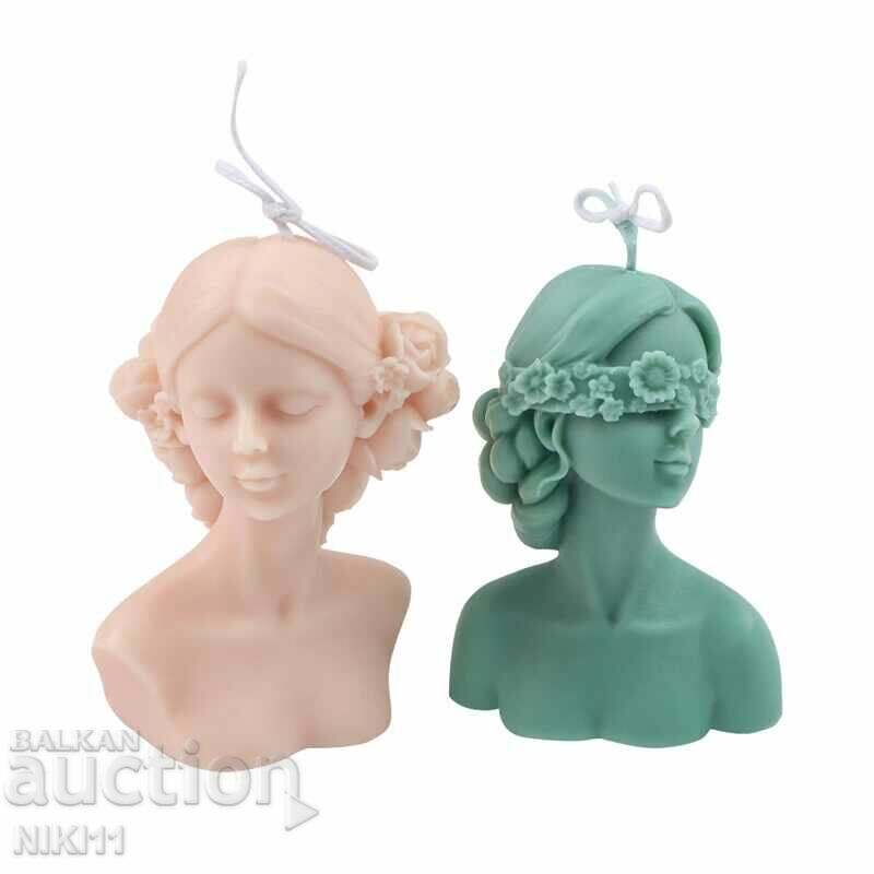 Silicone Mold Woman, girl, bust of a woman, Mold for a candle with price 20.00 BGN | € 10.23 Silicone Mold Woman, girl, bust of a woman, Mold for a candle with price 20.00 BGN | € 10.23