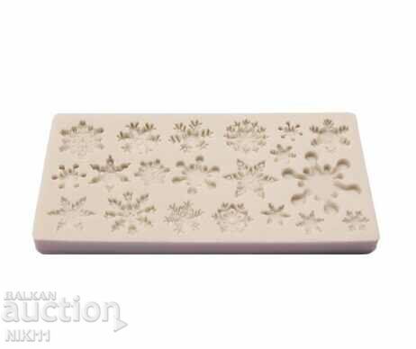 Silicone mold with 20 snowflakes, snowflake, cake decoration