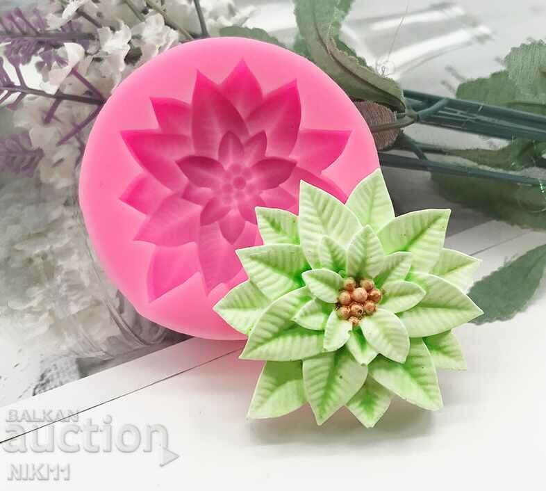 Formă din silicon Floare Edelweiss, matriță fondant, decor