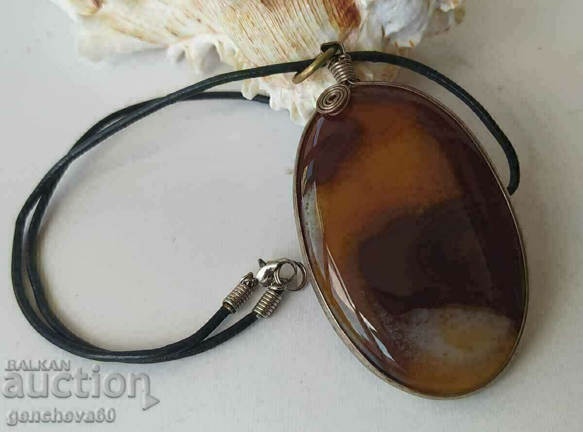 Polished Natural Large Agate Necklace - 5