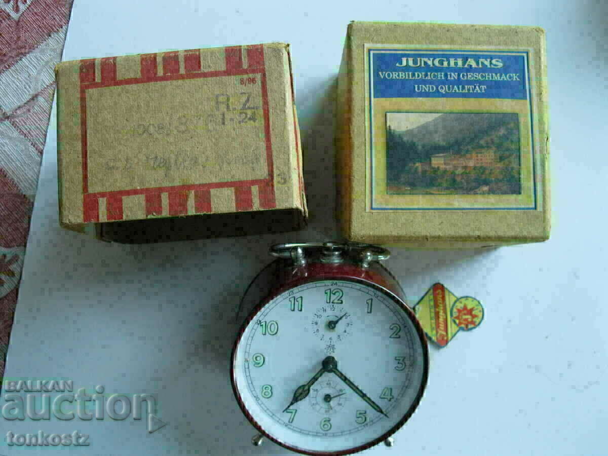 Auction Brand new Junghans alarm clock in original box 1950-55. Auction Brand new Junghans alarm clock in original box 1950-55.