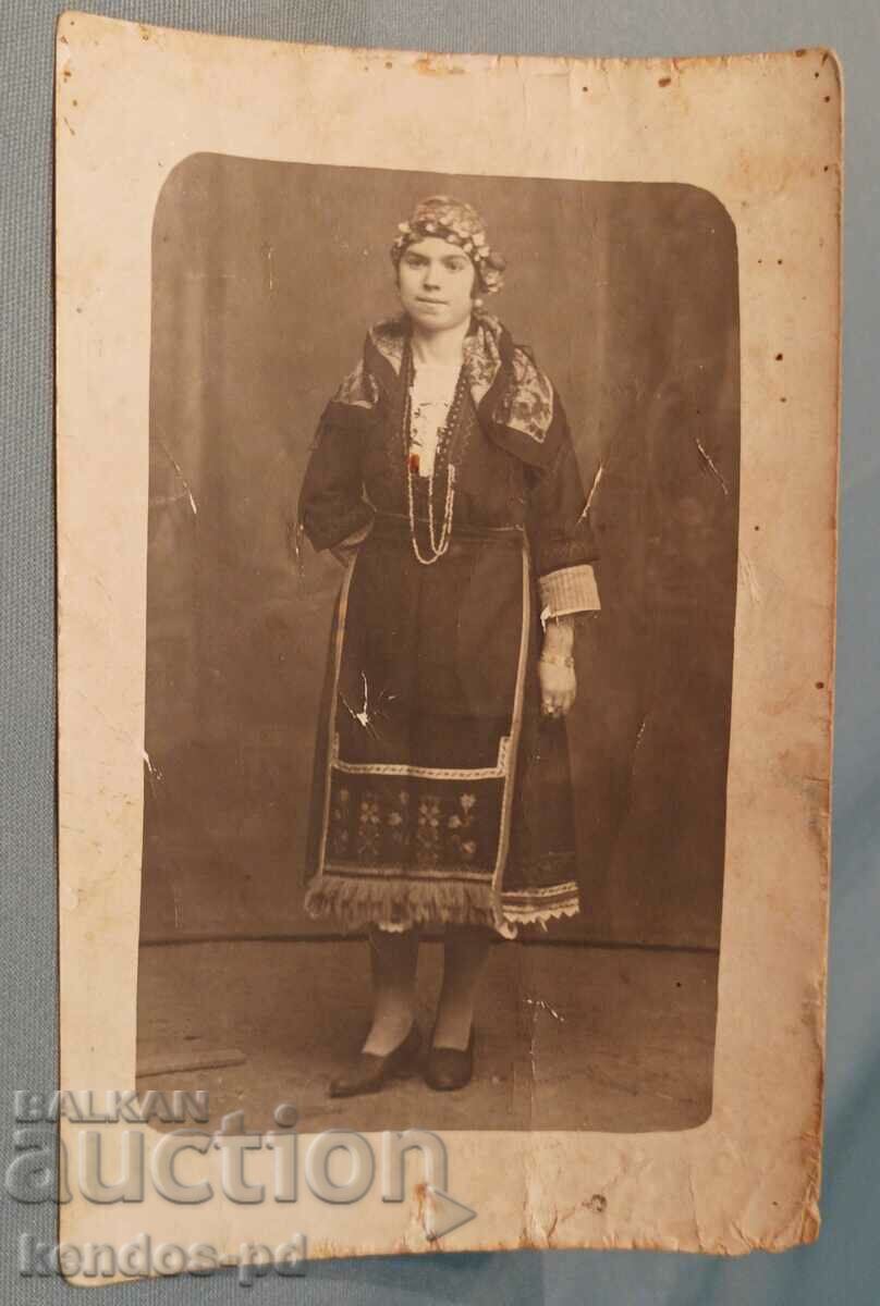 Old card, photo - costume.