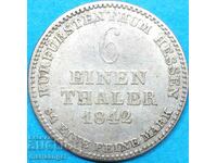 1/6 Thaler 1842 Germany Hessian Silver