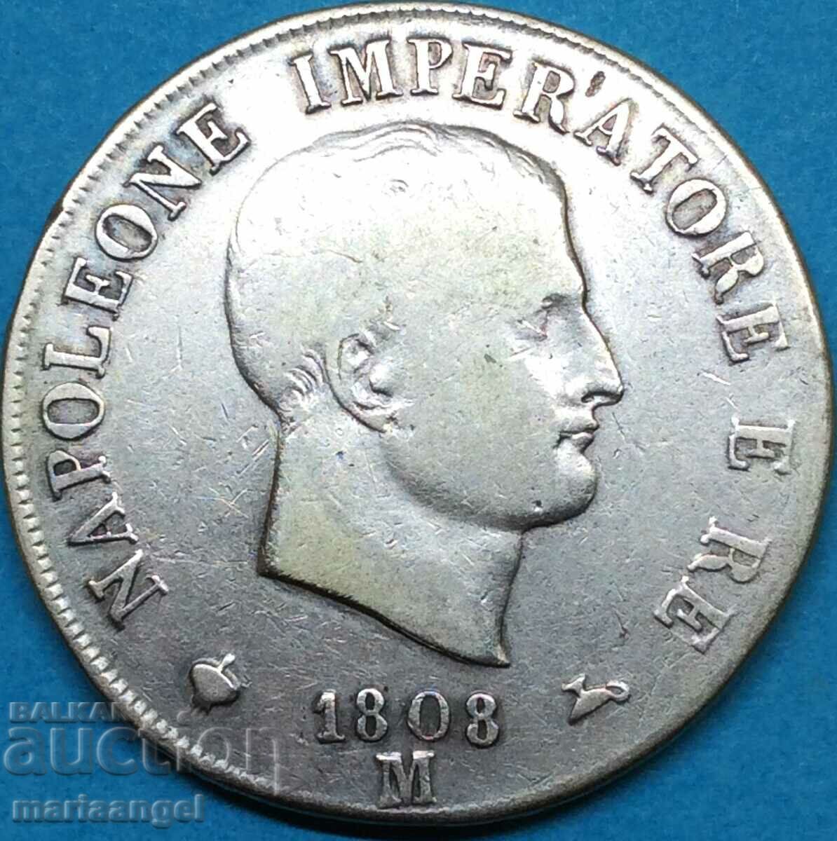 5 lire 1808 Italia Napoleon M - argint Milano