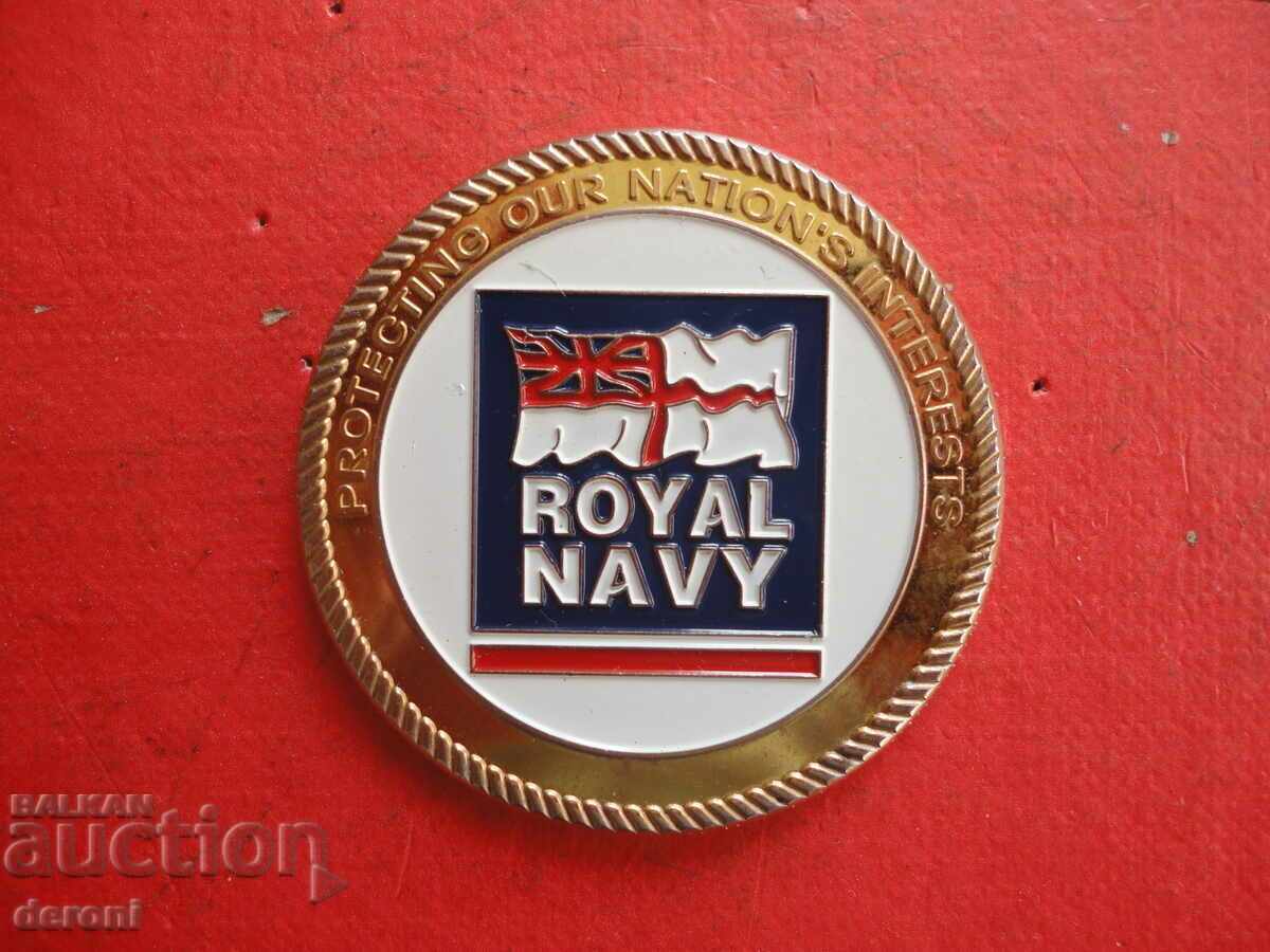 Auction  Gilt British Naval Medal Plaque Coin