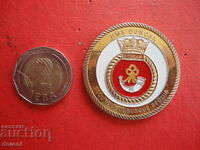 Monedă cu placă pentru medalia navală britanică aurita