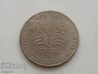 σπάνιο νόμισμα Γουαδελούπη 50 εκατοστά 1903. Γουαδελούπη