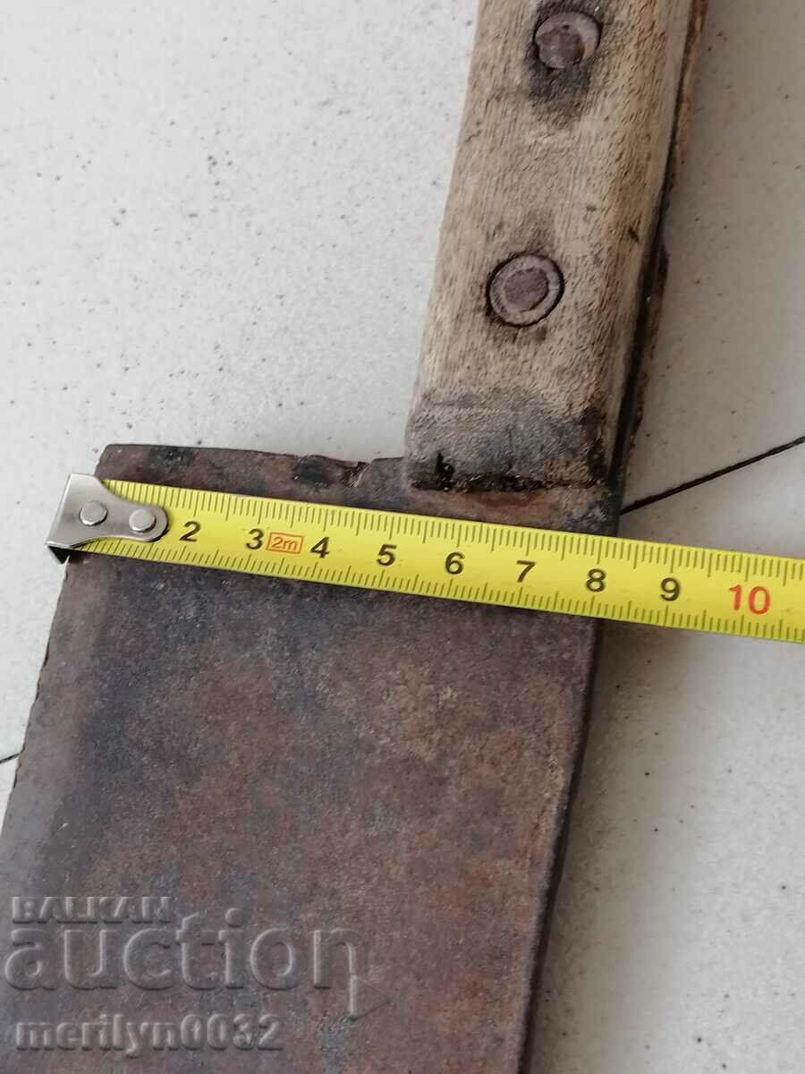 Auction Old forged saber, axe, axe, knife, machete Auction Old forged saber, axe, axe, knife, machete