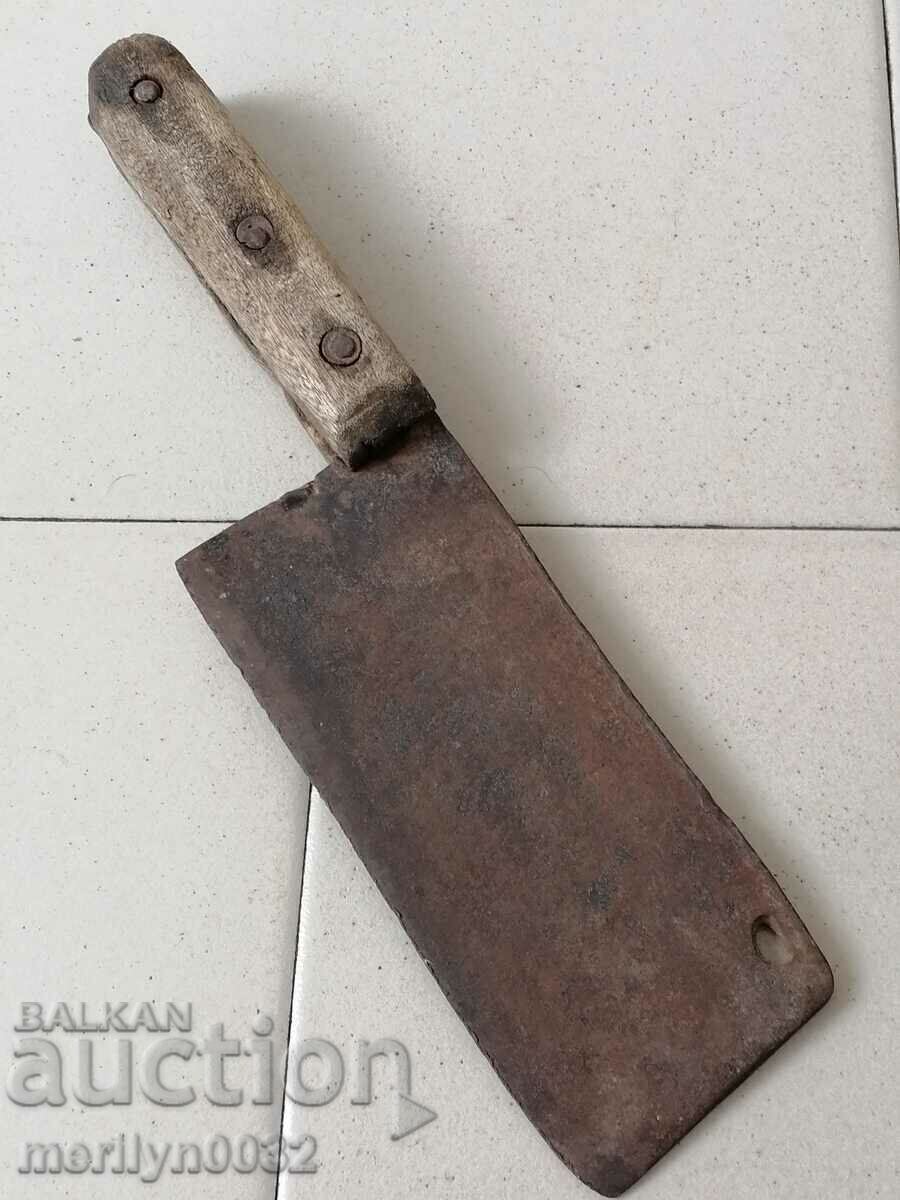 Old forged saber, axe, axe, knife, machete