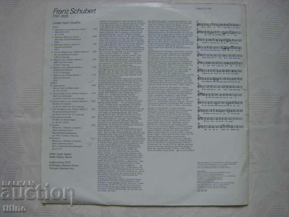 Delivery of Schubert, Arleen Auger, Walter Olbertz –Lieder Nach Goethe Delivery of Schubert, Arleen Auger, Walter Olbertz –Lieder Nach Goethe