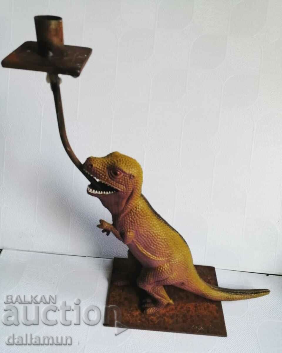 suport de lumânare figurină dinozaur