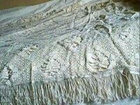 very beautiful old tablecloth sewed ses cancer