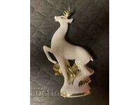 Deer porcelain figurine with gilding Russian porcelain
